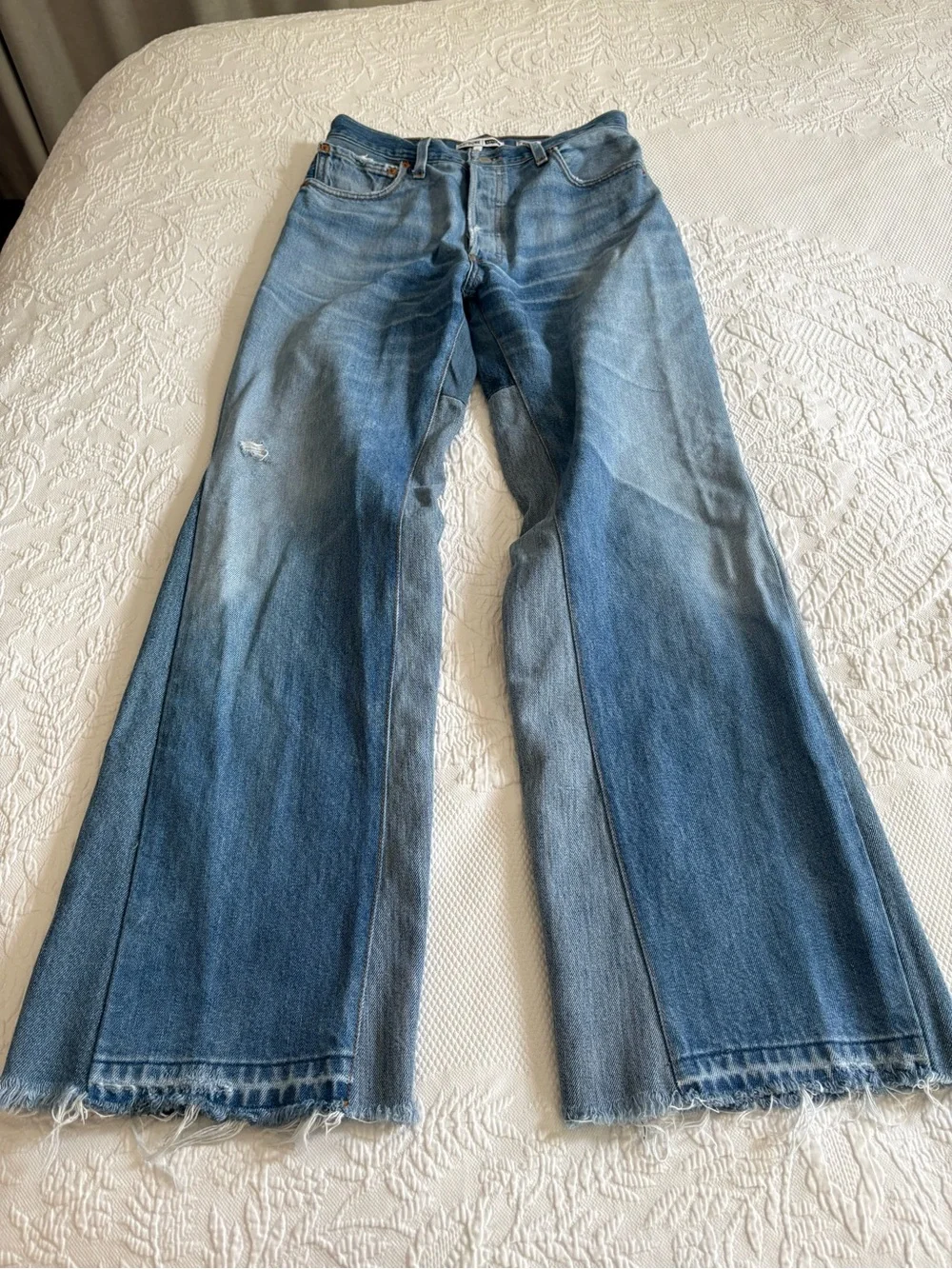 Re/done Levi’s Vintage Wide-Leg Flare Two Tone Jeans